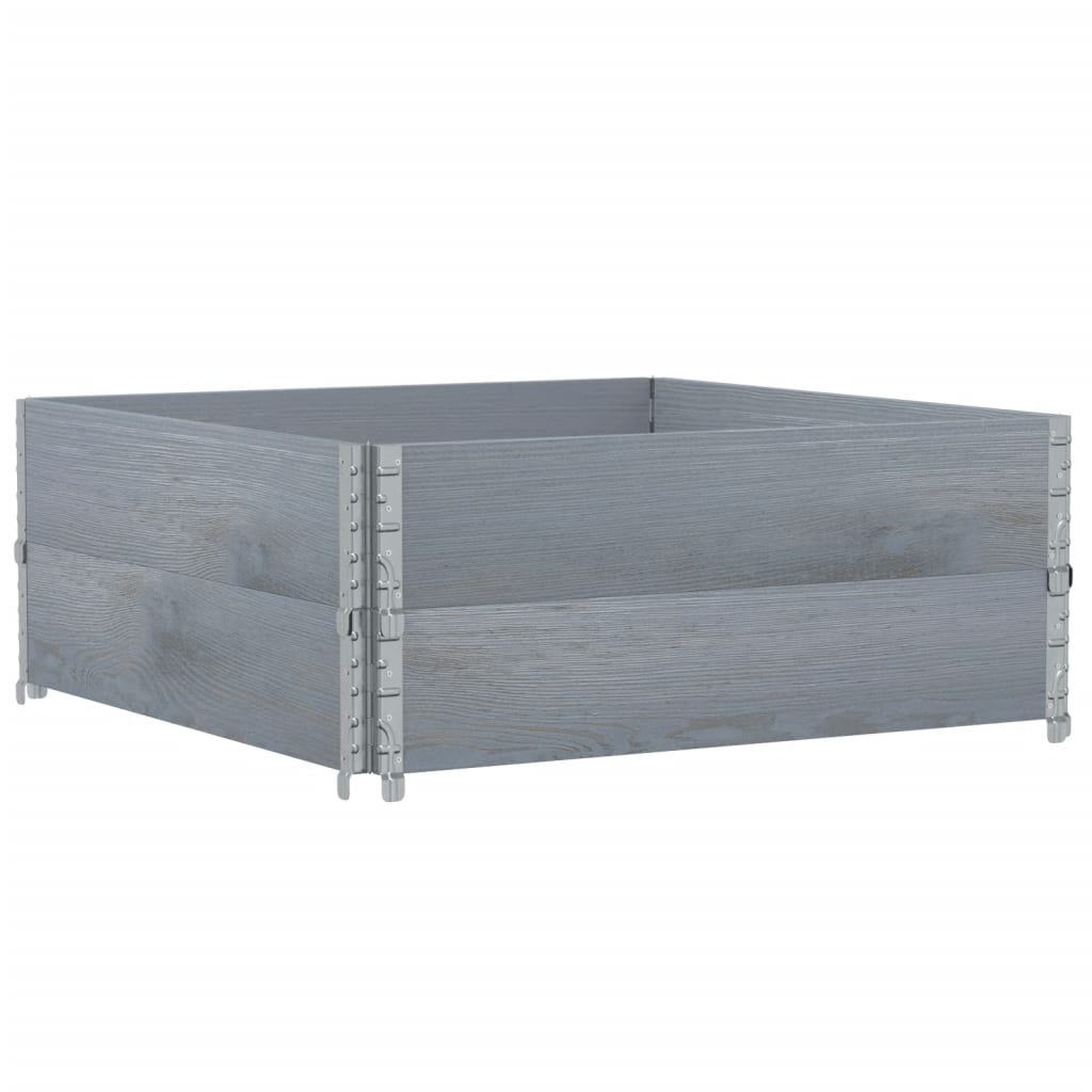 Vidaxl palletopzetanden 2 pcs 100x100 cm trdna borov siva siva