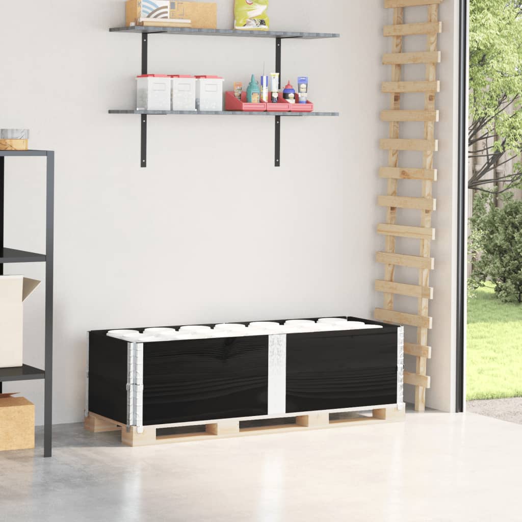 Vidaxl palletopzetrandden 2 ST 150x50 cm trden bor bone črne barve
