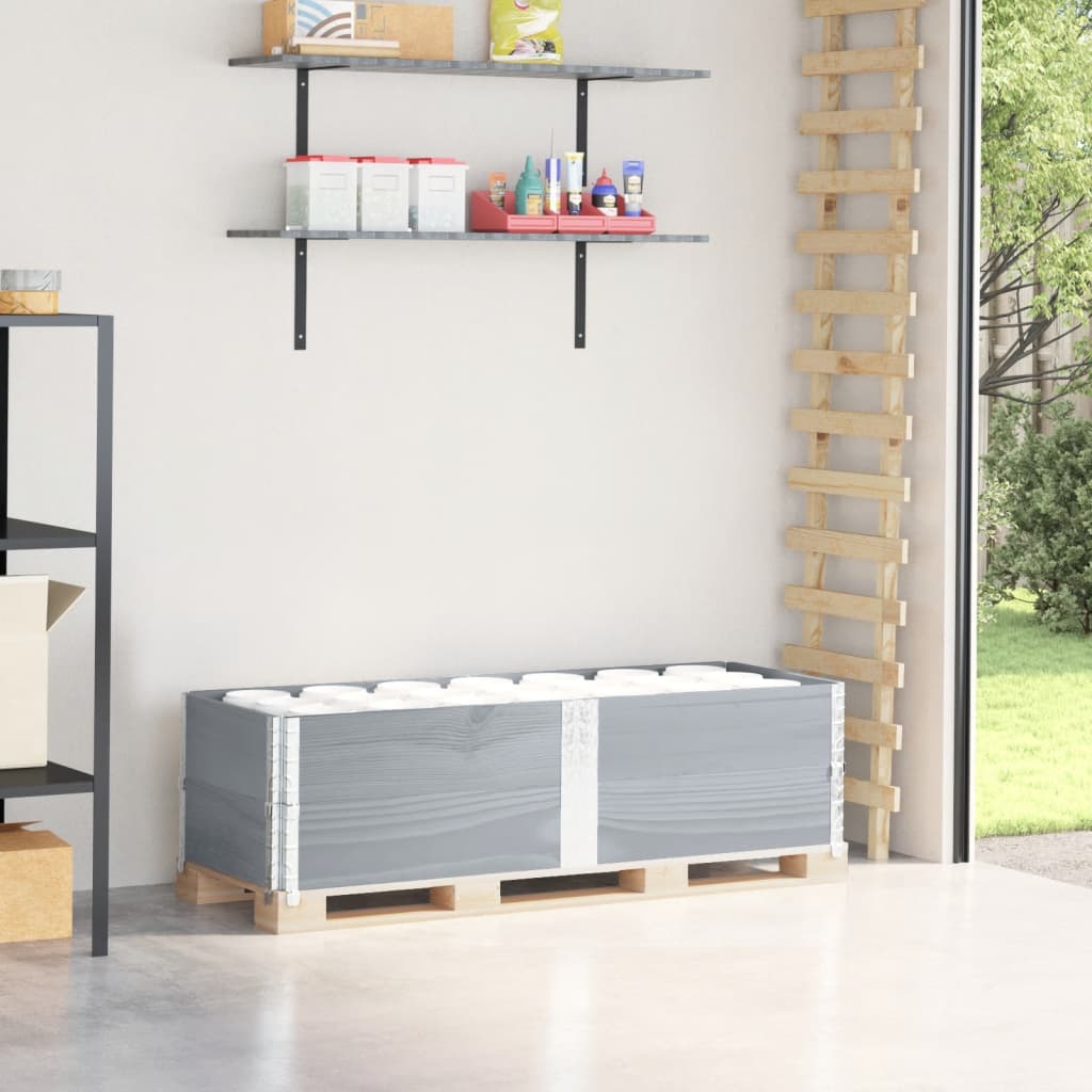 Vidaxl palletopzetanden 2 ST 150x50 cm Trdna borov siva siva