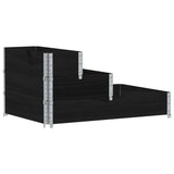 Vidaxl zvednutý květináč 3-vrstva 120x80 cm pevné borovice černé dřevo