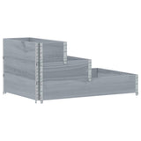 Vidaxl dvignjeni sadilnik 3-sloj 120x80 cm trdni borov siv