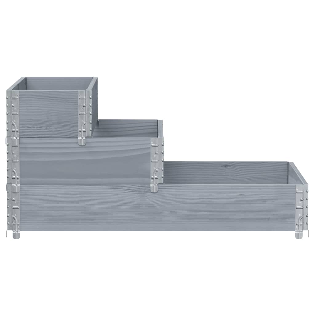 Vidaxl dvignjeni sadilnik 3-sloj 120x80 cm trdni borov siv