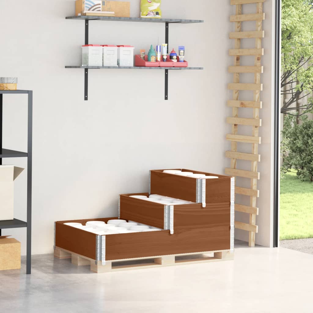 VidaXL raised planter 3-layer 120x80 cm solid pine pine brown