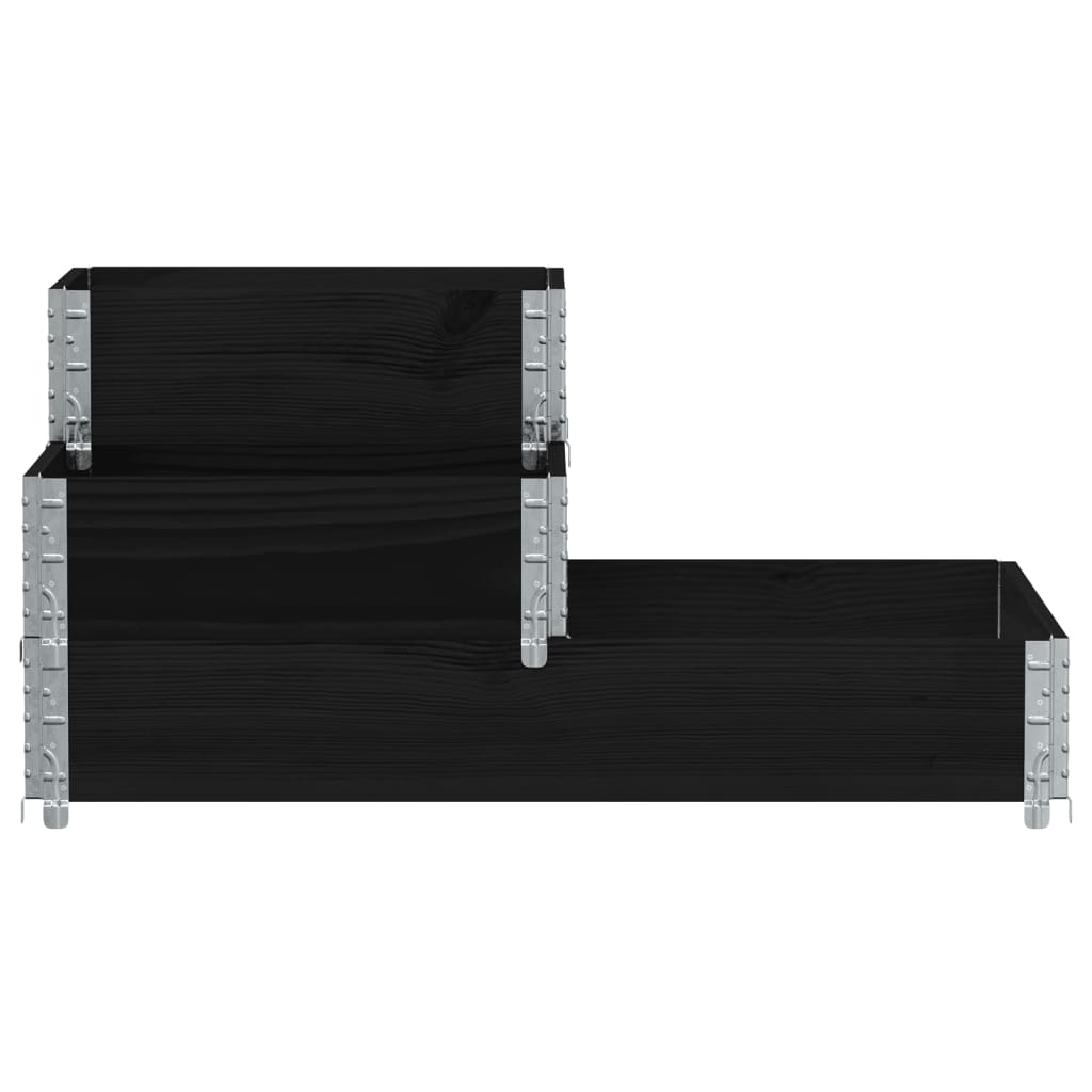 Vidaxl Dvignjen sadilnik 3-sloj 120x80 cm trden borov les črna