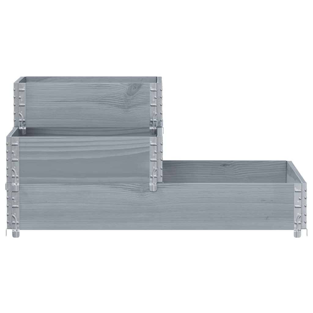 Vidaxl dvignjeni sadilnik 3-sloj 120x80 cm trdni borov siv