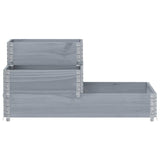 Vidaxl dvignjeni sadilnik 3-sloj 120x80 cm trdni borov siv