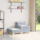 Vidaxl dvignjeni sadilnik 3-sloj 120x80 cm trdni borov siv