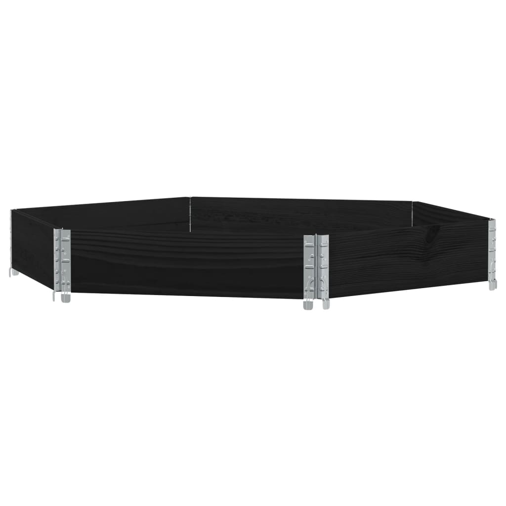 Vidaxl hevet planter sekskantet 160x160 cm furu tre svart