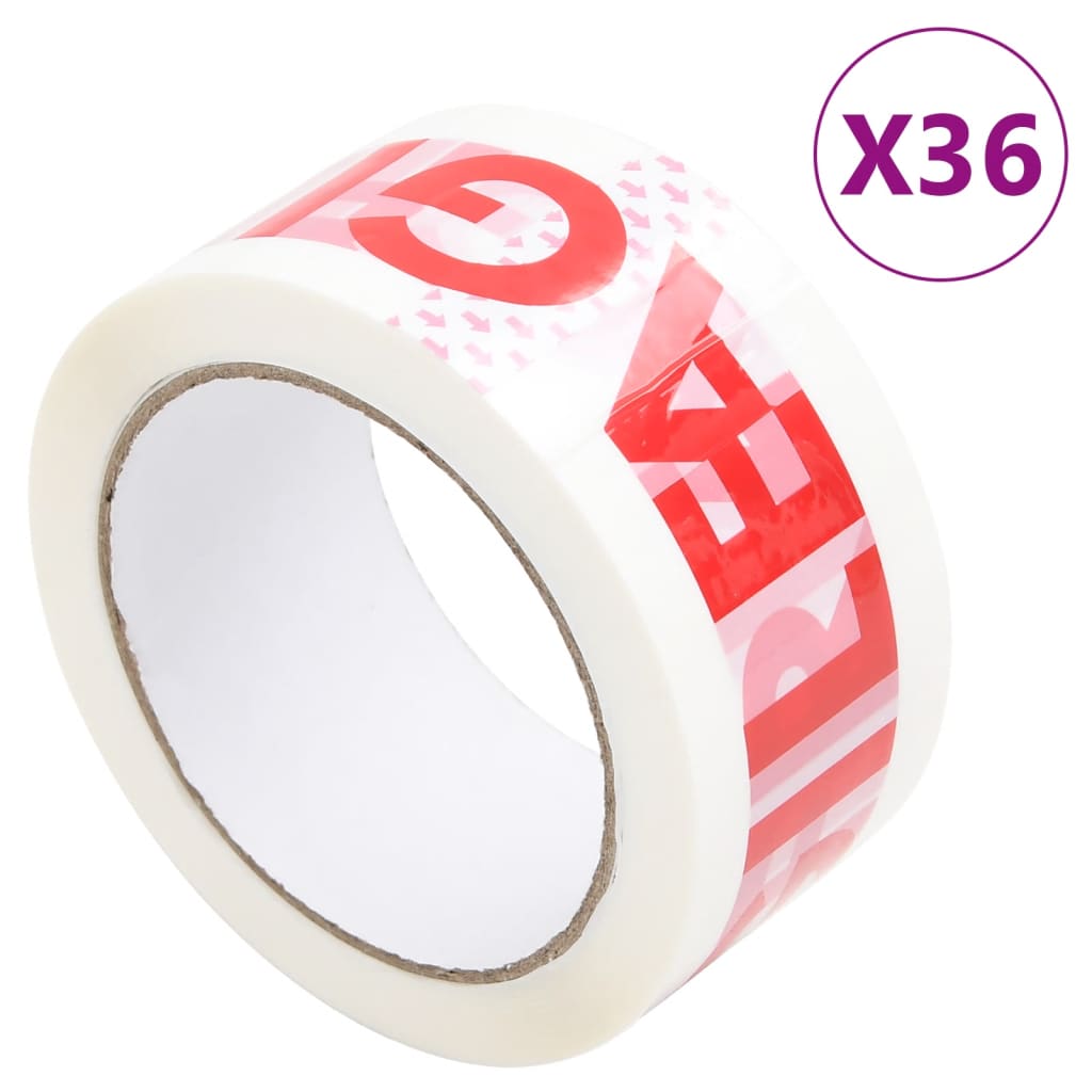 Vidaxl Packaging Stapes 36 St med skjørt trykk 48 mm x 66 m hvit