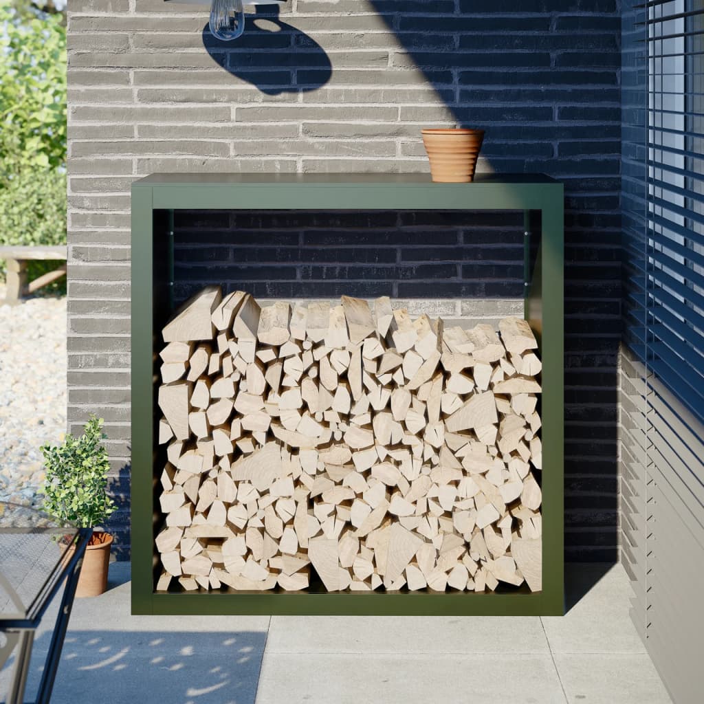 Vidaxl Fireplace 100x40x100 cm Steel Green