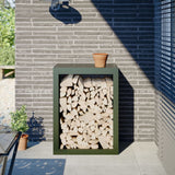 Vidaxl eldstad 60x40x80 cm stålgrön