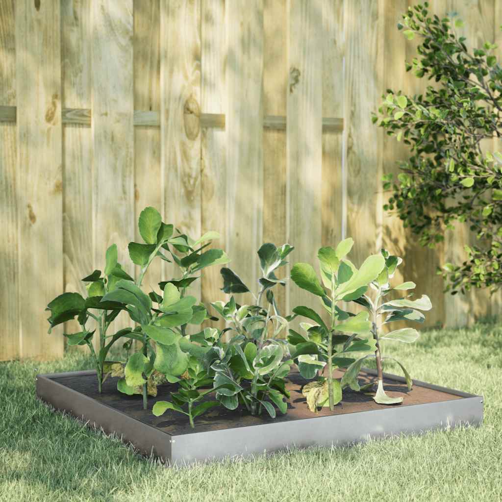 Vidaxl Planter setzt 100x100x18.5 cm Galavaniséiert Stol