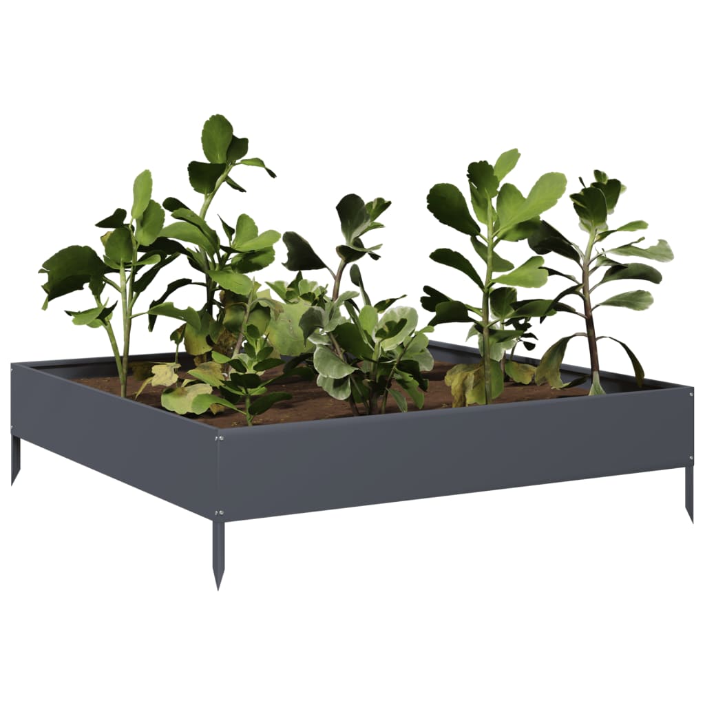 De Vidaxl Planter huet 100x100x26 cm Stahl anstrahl -Coléiert