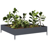 De Vidaxl Planter huet 100x100x26 cm Stahl anstrahl -Coléiert