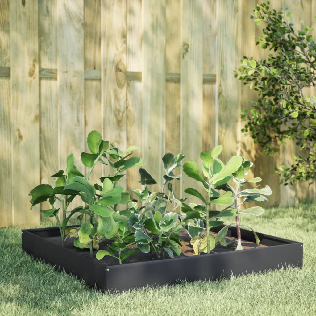 De Vidaxl Planter huet 100x100x26 cm Stahl anstrahl -Coléiert