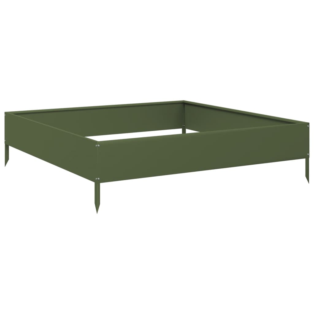 Vidaxl Planter huet 100x100x26 cm Stat Olive gréng opgeworf