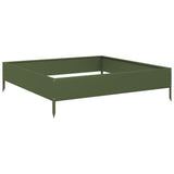 Vidaxl Planter huet 100x100x26 cm Stat Olive gréng opgeworf