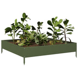 Vidaxl Planter huet 100x100x26 cm Stat Olive gréng opgeworf