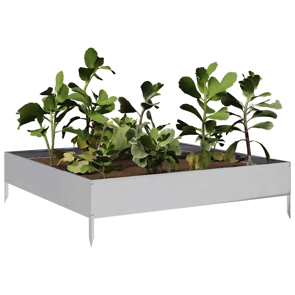 Vidaxl Planter huet 100x100x26 cm galvaniséiert Stol