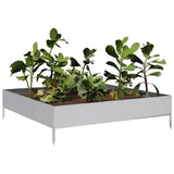 Vidaxl Planter huet 100x100x26 cm galvaniséiert Stol