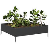 Vidaxl Planter zvedl 100x100x33,5 cm ocelovou černou