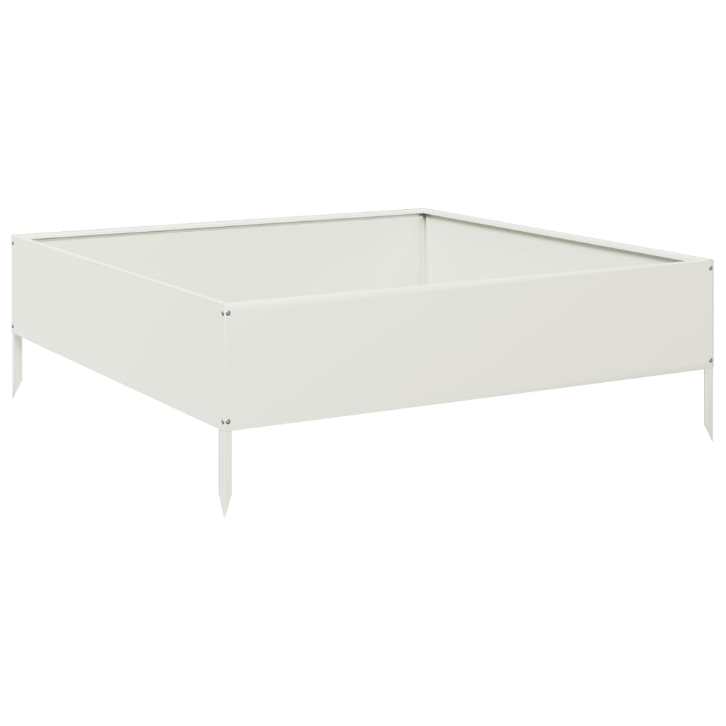 Vidaxl Planter zvedl 100x100x33,5 cm ocelovou bílou