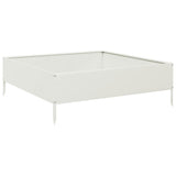Vidaxl Planter zvedl 100x100x33,5 cm ocelovou bílou