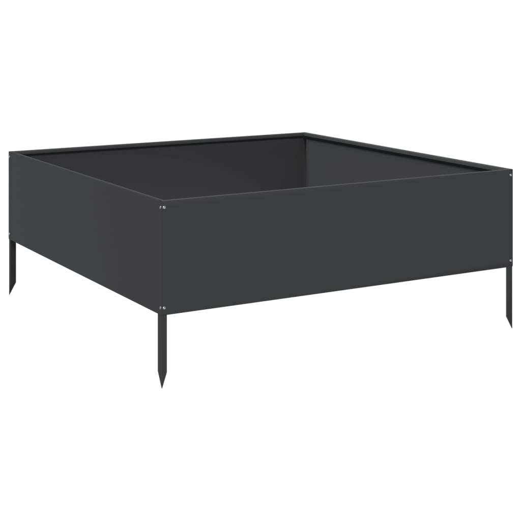 Vidaxl Planter zvedl 100x100x25 cm ocelovou černou