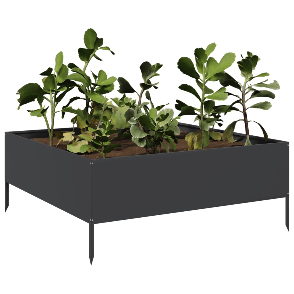 Vidaxl Planter zvedl 100x100x25 cm ocelovou černou