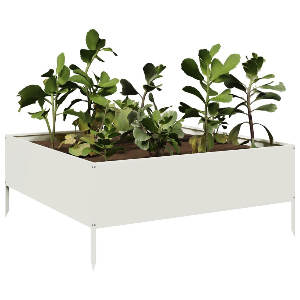 Plánovací box Vidaxl zvednutá 100x100x25 cm ocelová bílá