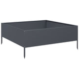 Vidaxl Planter höjde 100x100x25 cm stål Anthracite -färgad