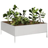 Vidaxl Planter zvednutý 100x100x25 cm z nerezové oceli