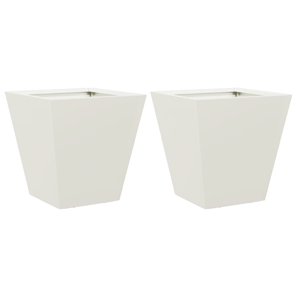 Vidaxl Planters 2 St 30x30x30 cm stålhvit