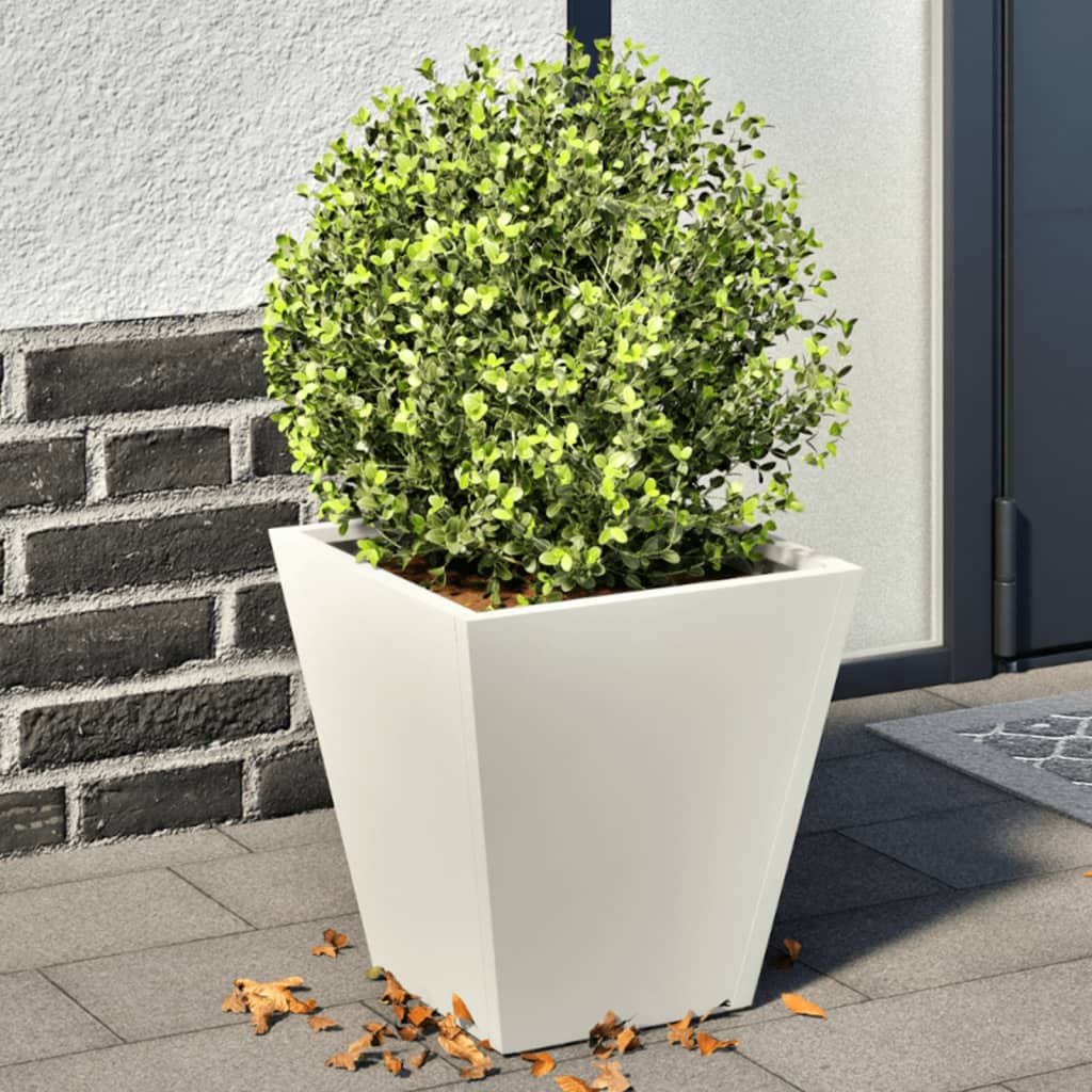 Vidaxl Planters 2 St 30x30x30 cm stålhvit