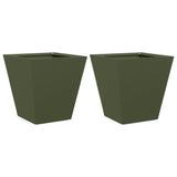 Vidaxl Planters 2 St 30x30x30 cm stål olivengrønn
