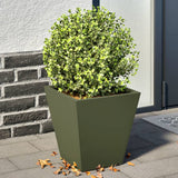 Vidaxl Planters 2 St 30x30x30 cm stål olivengrønn