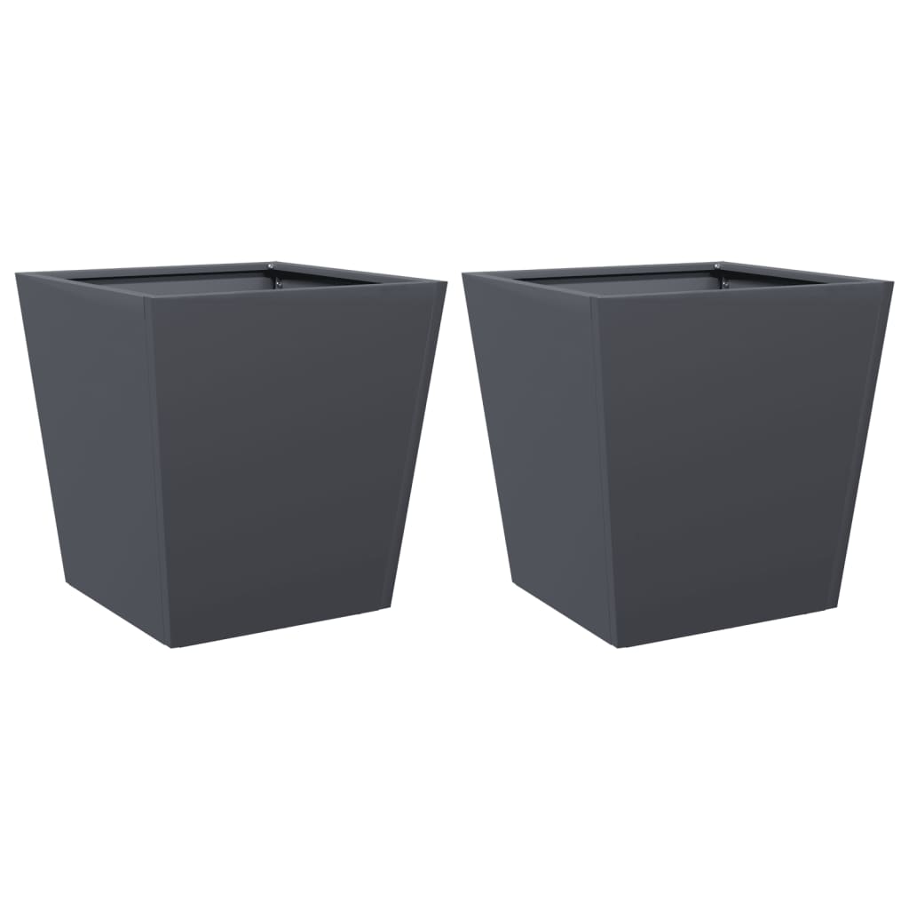 Vidaxl Planters 2 St 40x40x40 cm ocelový antracity -