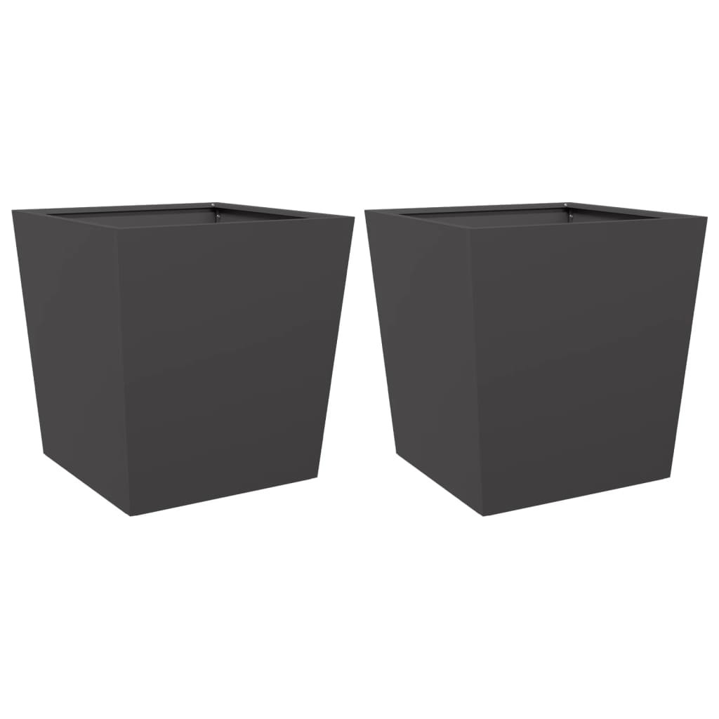 Vidaxl Planters 2 St 50x50x50 cm stål svart