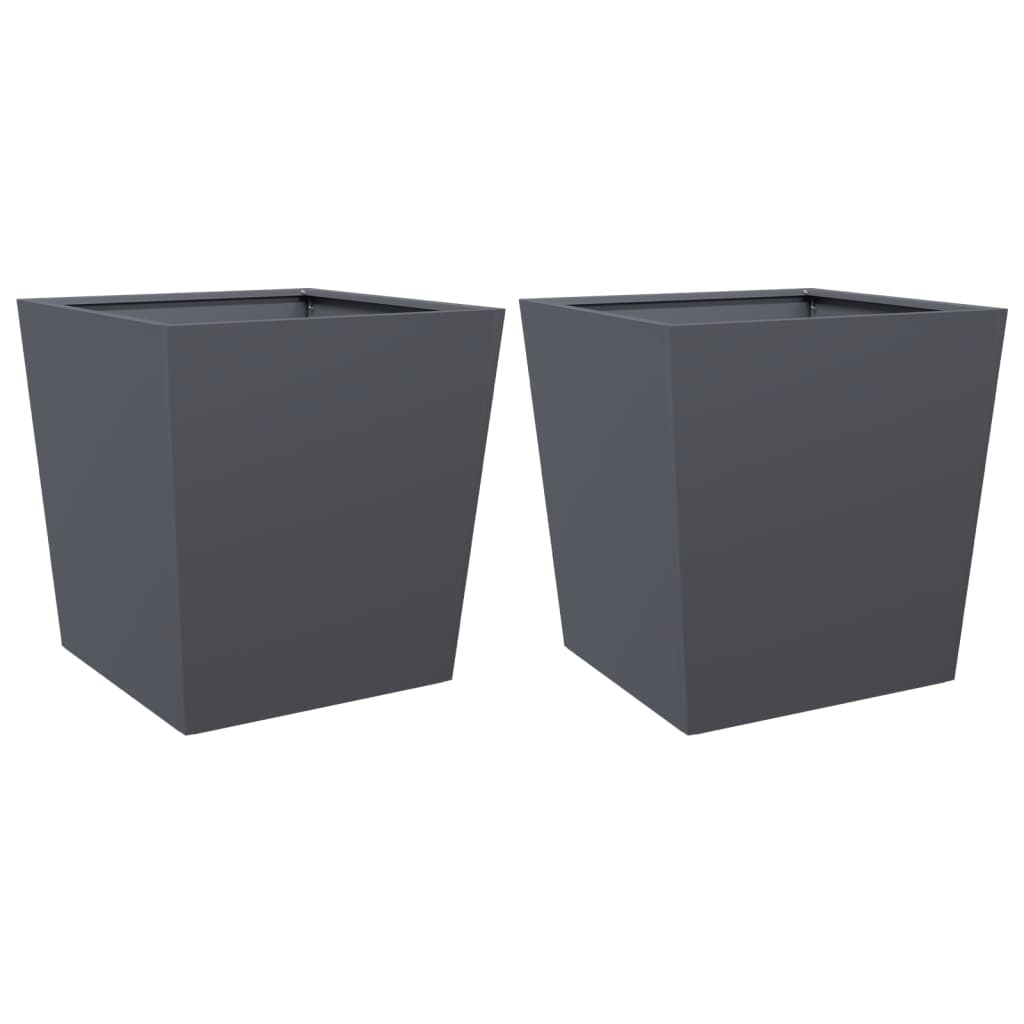 Vidaxl Planters 2 St 50x50x50 cm stålantracitt -farget