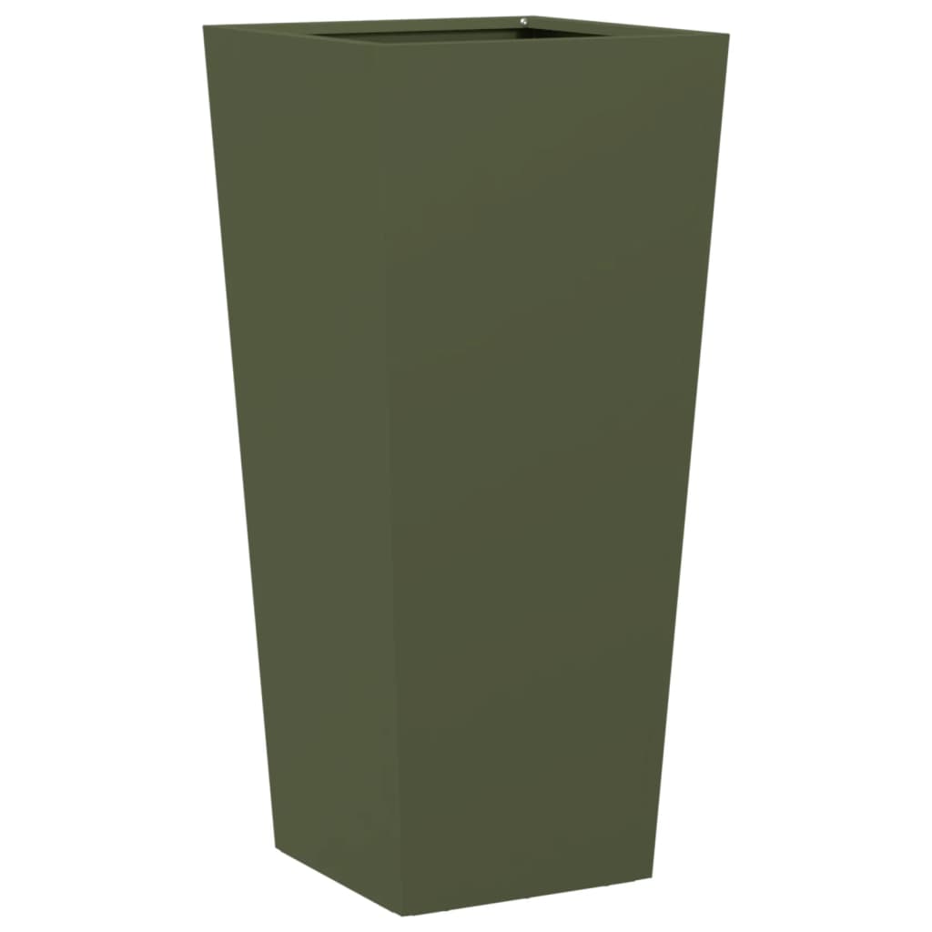 VidaXL Planter 35x35x75 cm steel olive green