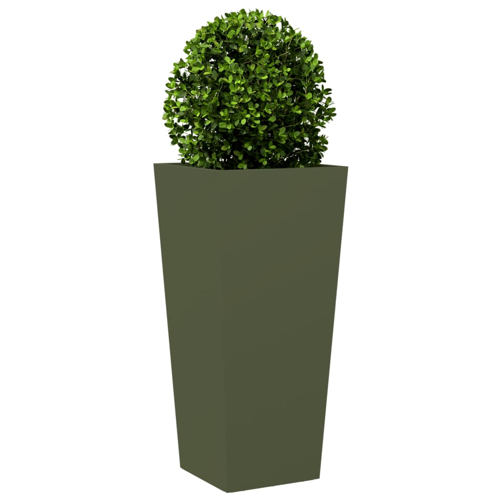VidaXL Planter 35x35x75 cm steel olive green