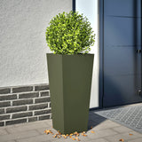 VidaXL Planter 35x35x75 cm steel olive green