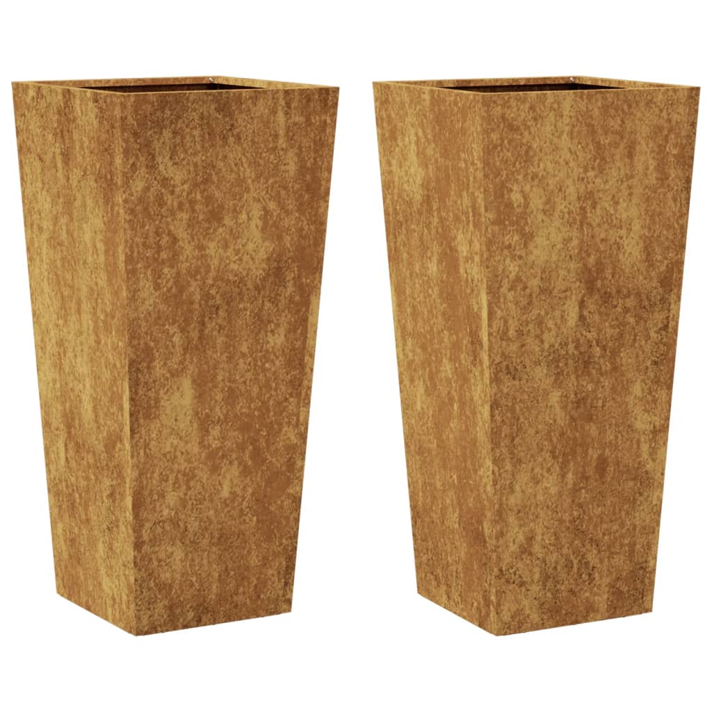 Vidaxl Fioters 2 ST 35x35x75 cm Acciaio meteo