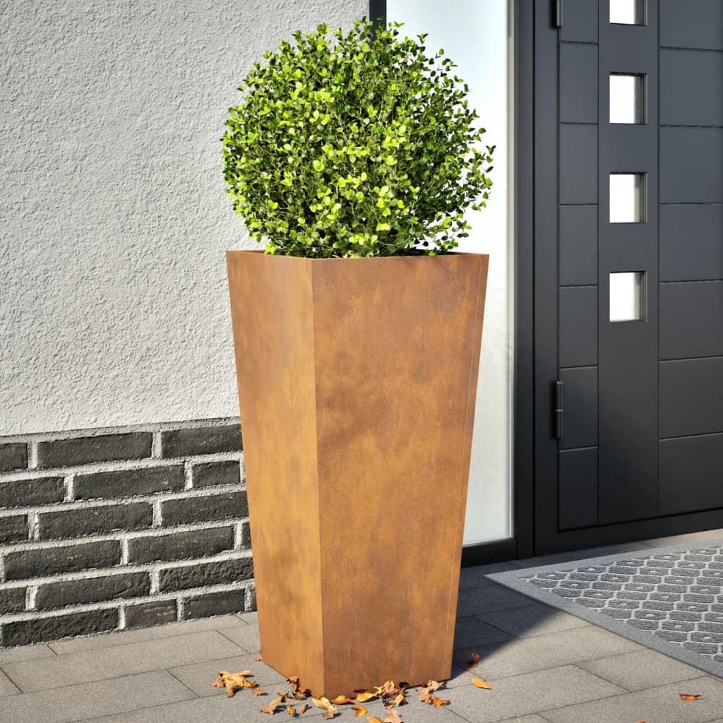 Vidaxl Fioters 2 ST 35x35x75 cm Acciaio meteo