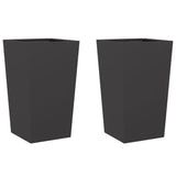Vidaxl Planters 2 St 45x45x75 cm ocel černá