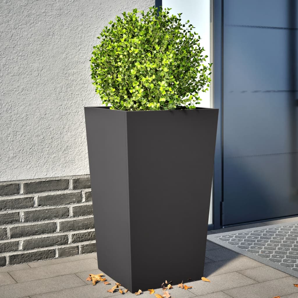 Vidaxl Planters 2 St 45x45x75 cm ocel černá