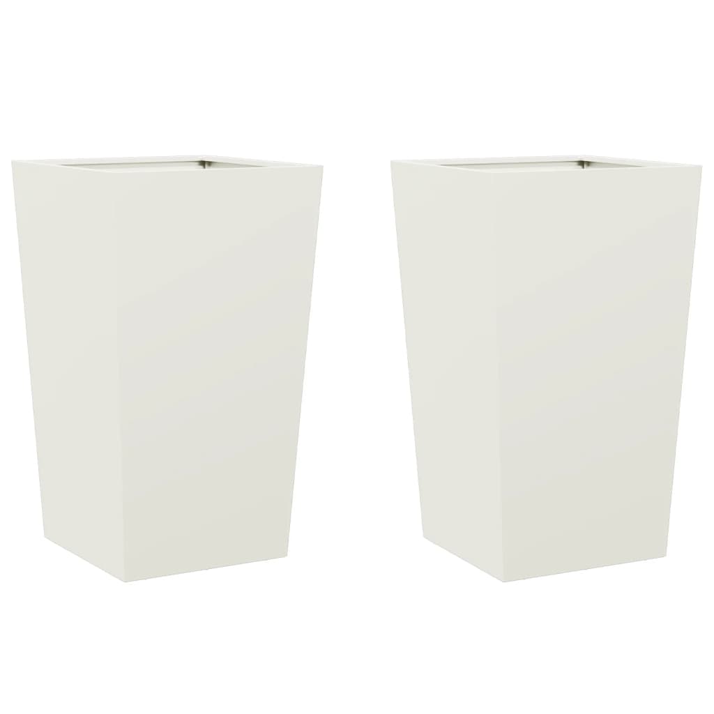 Vidaxl sadilniki 2 St 45x45x75 cm jeklena bela