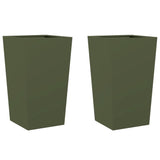Vidaxl fioriere 2 ST 45x45x75 cm in acciaio verde oliva