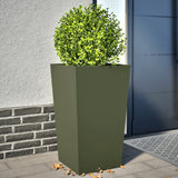 Vidaxl fioriere 2 ST 45x45x75 cm in acciaio verde oliva