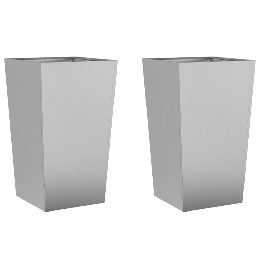 Vidaxl Planters 2 ST 45x45X75 cm Galvanizovaná ocel